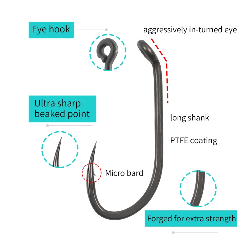 Long shank treble hook